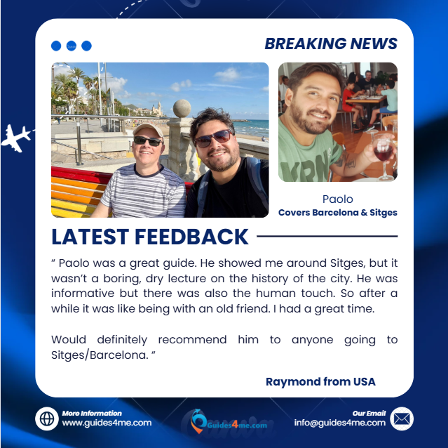 guides4me's tweet image. Another great review for Paolo, our guide in #Sitges and #Barcelona 
Book Paolo at guides4me.com/sitges/
#barcelonatours #barcelonaguide #sitgesguide
#gaytours #gayguide #thingstodoinsitges