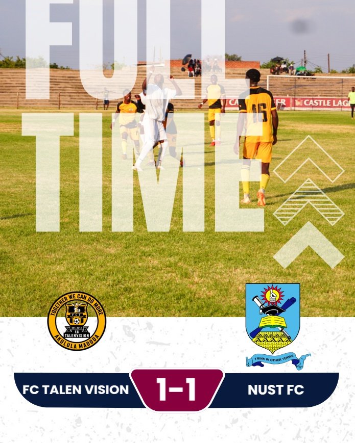 ⏹️ FULL-TIME
It ends all square at Luveve Stadium — FC Talen Vision 1️⃣ - 1️⃣ NUST FC.
A hard-fought battle from both sides! 💛🖤⚽ #TalenVision #FullTime #MatchUpdate