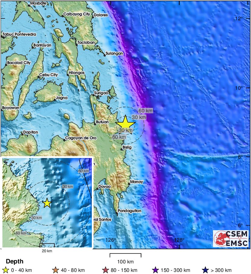LastQuake's tweet photo. 🔔#Earthquake (#lindol) M3.2 occurred 25 km SE of #Tago (#Philippines) 16 min ago (local time 22:42:25). More info at:
📱https://t.co/QMSpuj6Z2H
🌐https://t.co/vRX3hw3lSP
🖥https://t.co/c8aHEwTBRJ https://t.co/XebfU97FJc