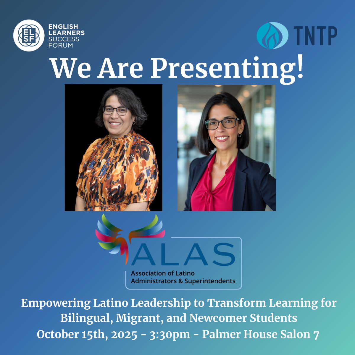 delgadong94's tweet image. Excited to share that my colleague @itsonlymemercy and I will be presenting at the @ALASEDU Summit in Chicago, on 10/15/25. Come join us as we talk about #leadership, #multilingual students and #HQIMs! @elsuccessforum @TNTP @CrysGonzales7