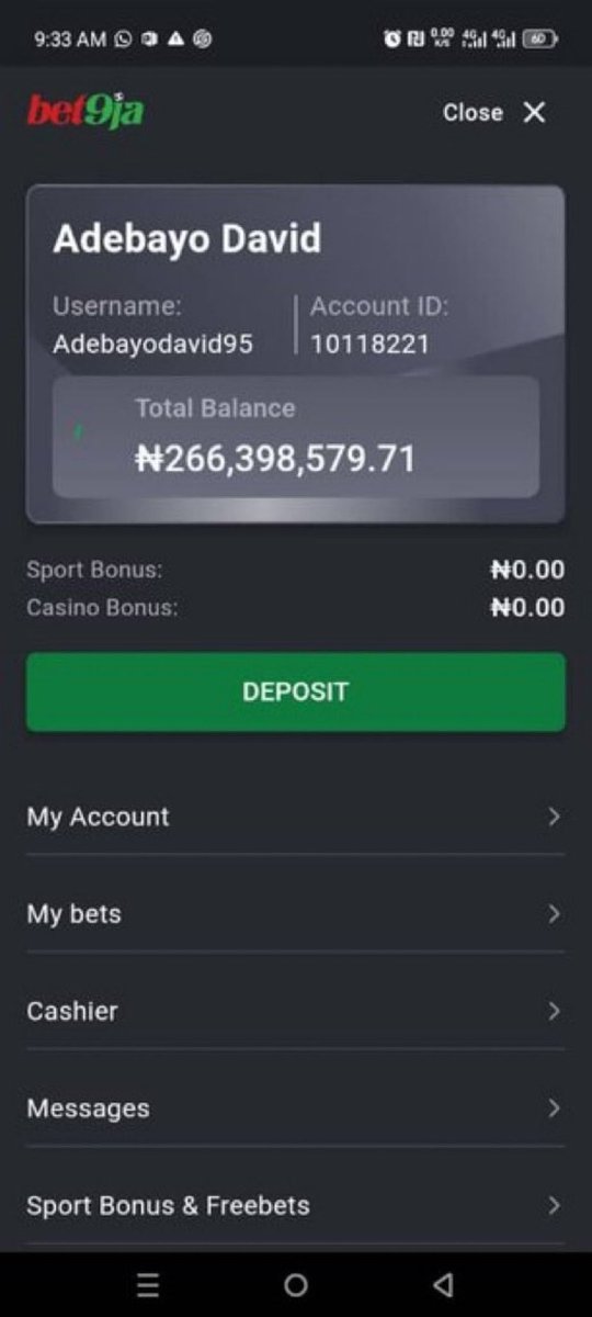 delesharkk1's tweet image. Someone won 266 million Naira from @Bet9jaOfficial and they have refused to pay the person. @Bet9jaOfficial @Bet9jaOfficial kindly do the needful and pay your customer. He has rights to his winning.