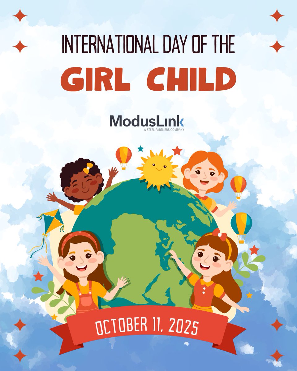 ModusLink's tweet image. 🌍 Happy International #DayOfTheGirlChild from us at ModusLink!
Today and every day, we celebrate the potential, creativity, and strength of girls everywhere. ❤️
#ModusLink #EqualOpportunityEmployer #InternationalDayOfTheGirlChild
