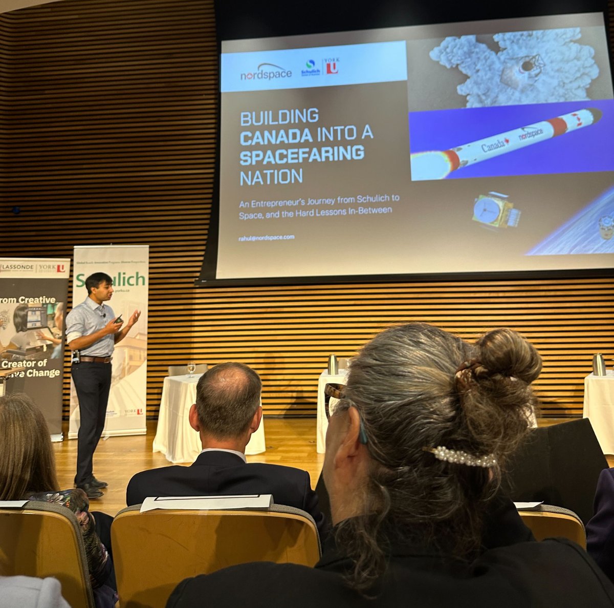 What an incredible night at the Ernest C. Mercier Lecture! 🚀

From Rahul Goel, CEO of @NordSpace, sharing his journey building Canada’s first commercial rocket, to debates on dual-use tech, we loved connecting with students &amp; alumni.

Thanks to everyone who stopped by our booth!