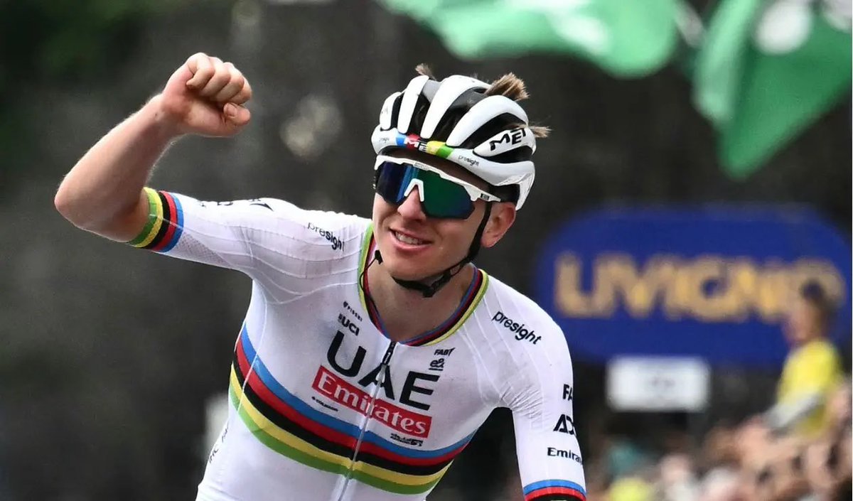 adrianllopisc's tweet photo. Palmarés de Tadej Pogacar:
🏆 4 Tour de Francia + 21 Etapas
🏆 2 Mundiales (Ruta)
🏆 Giro de Italia + 6 Etapas
🏆 5 Il Lombardía 🆕
🏆 3 Lieja-Bastoña-Lieja
🏆 2 Tour de Flandes
🏆 Europeo (Ruta)
🏆 2 Tirreno-Adriatico + 3 Etapas
🏆 Volta a Catalunya + 4 Etapas https://t.co/esApfTZ9mp