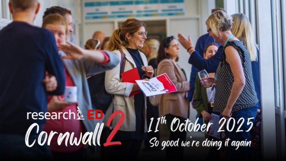 Thank you so much to everyone who joined us today for #ResearchEDCornwall! An incredible day of collaborative and inspiring discussions. Time to reflect and continue the discussions within our schools.