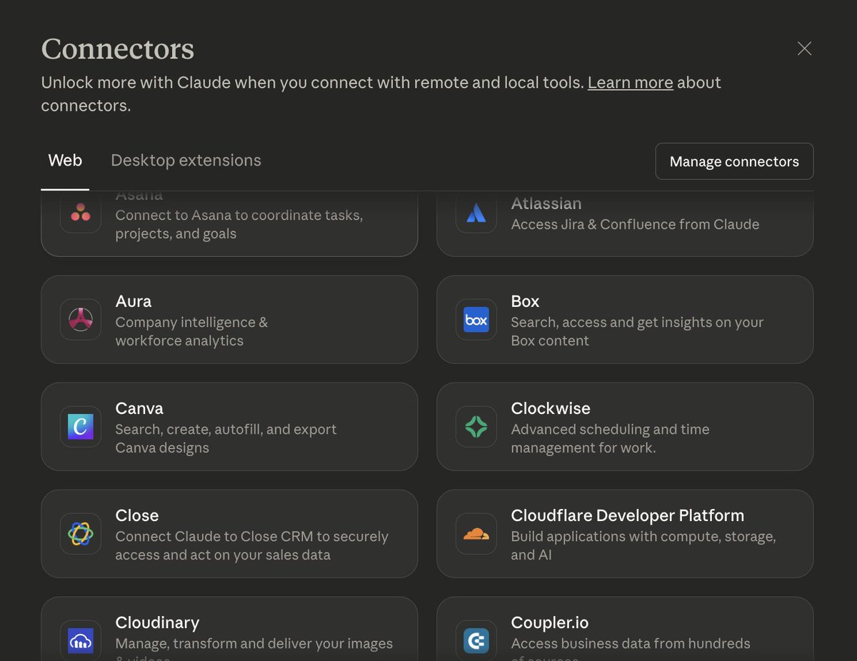 idk about you guys but i think 
claude's mcp support >>> openai's. 

it's so good, it shouldn't be a questioned
openai should really up their game from basic connectors