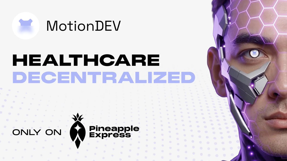 PineappleDex's tweet image. THE MOTIONDEV VISION

Healthcare is one of the world’s most valuable industries - worth more than $550 billion annually. Yet the people generating the most valuable data - motion, sleep, heart rate, recovery - rarely see the benefit. These signals are captured by corporations,…