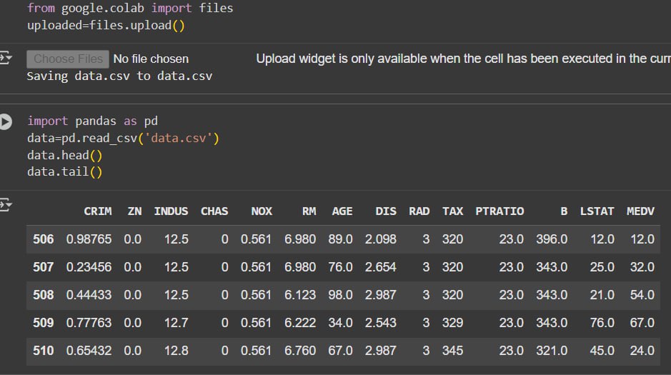 DikshaTimilsina's tweet photo. Day(14/30)
Today I learned:
Cleaned and visualized the Dragon Real Estate dataset, removed empty rows, and trained a basic machine learning model using Scikit-learn.
#LearningUtsav2025 
#festivaloflearning
#LUD14 https://t.co/cSUvfQp0De