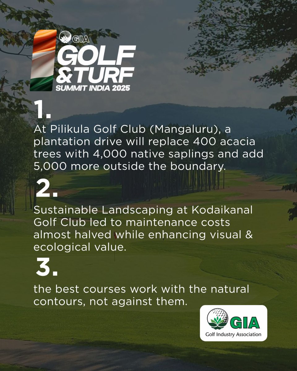 Interesting info that is shaping how we look at landscaping and aesthetics in Indian Golf!
👉 Register Now: forms.gle/chfQo8QoTi5P5b…

#GIASummit2025 #GolfIndia #GolfIndustry #GolfSummit #GrowGolf #GolfBusiness #GolfLife #GolfCourseManagement #GolfCommunity #FutureOfGolf #Golf