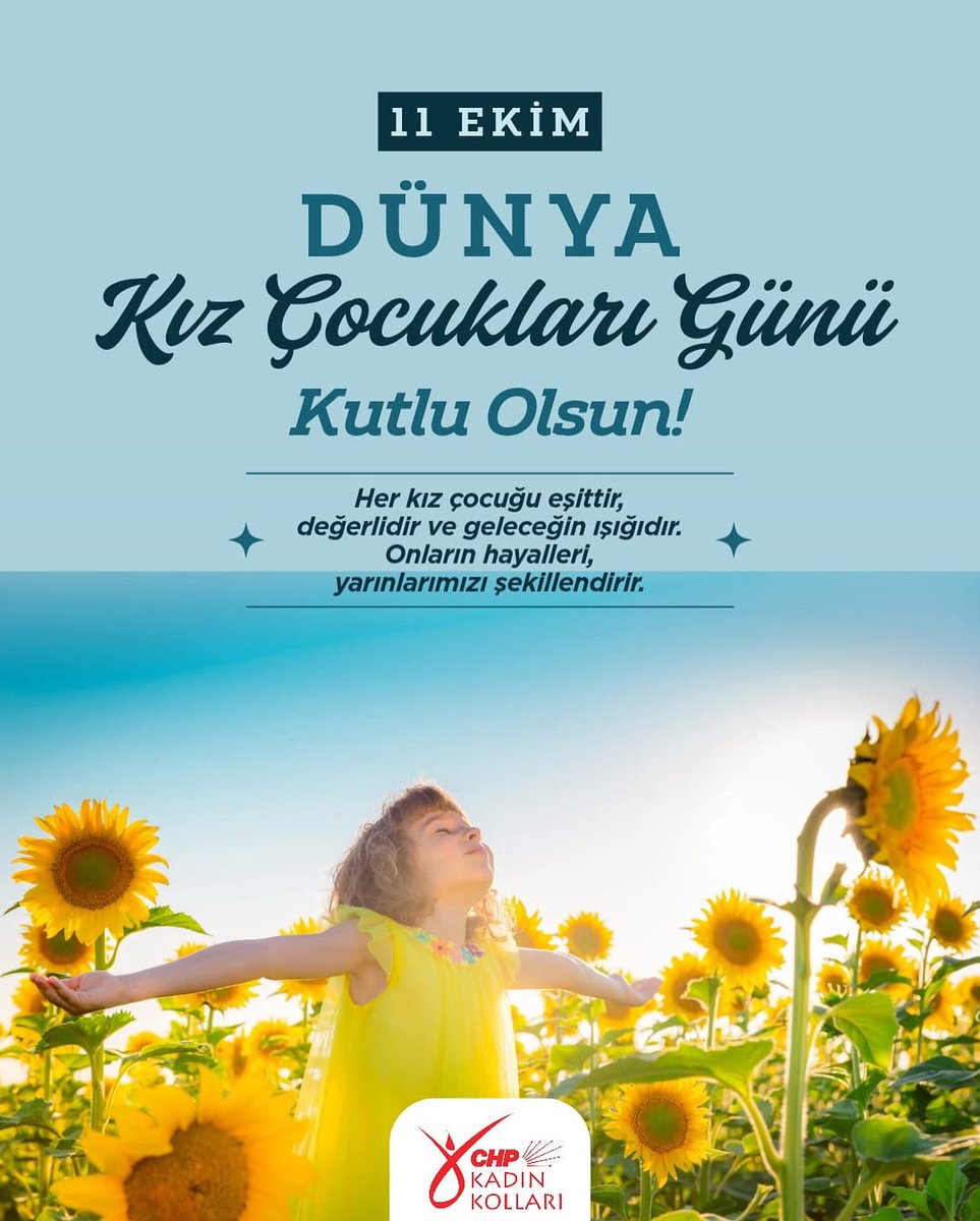 CHP Gaziantep Kadın Kolları (@chpkadingantep) on Twitter photo Bugün #11Ekim Dünya Kız Çocukları Günü.
Kız çocukları korkuyla değil, umutla büyüsün diye mücadele ediyoruz.
Adalet yerini bulana kadar susmayacağız.
Av. Fatma Müge DÜŞÜN
CHP Gaziantep İl Kadın Kolu Başkanı
<a href="/fmugeaydeniz/">Fatma Müge Düşün</a>
#DünyaKızÇocuklarıGünü #CHPKadınKolları Bugün #11Ekim Dünya Kız Çocukları Günü.
Kız çocukları korkuyla değil, umutla büyüsün diye mücadele ediyoruz.
Adalet yerini bulana kadar susmayacağız.
Av. Fatma Müge DÜŞÜN
CHP Gaziantep İl Kadın Kolu Başkanı
<a href="/fmugeaydeniz/">Fatma Müge Düşün</a>
#DünyaKızÇocuklarıGünü #CHPKadınKolları