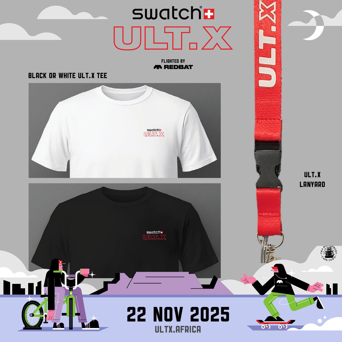 Early Bird Ticket Includes <a href="/Swatch/">Swatch</a> ULT.X Tee &amp; Lanyard - Grab the last few Left 

quicket.co.za/events/337059-…