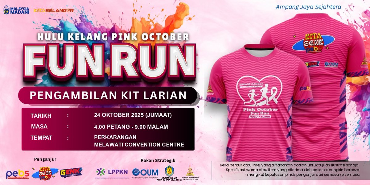 hadiefhasief_'s tweet image. 🎉 Menariknya! Akan ada CABUTAN BERTUAH dengan pelbagai hadiah istimewa menanti anda! 🎁✨

💗 Sertai kami, berlari sambil beramal, dan tunjukkan sokongan anda dalam perjuangan melawan kanser payudara!

#HuluKelangRun #BreastCancerAwareness #RunForHope #PinkOctober2025