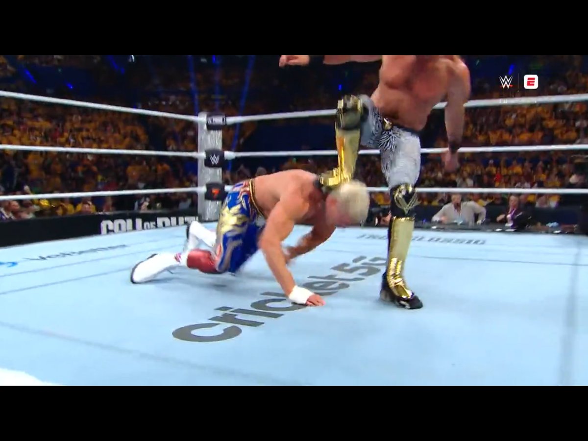 WWENasim's tweet image. HOW THE FUCK DID CODY KICKOUT! A PEDIGREE &amp;amp; A STOMP BUT NO
#CROWNJEWEL
