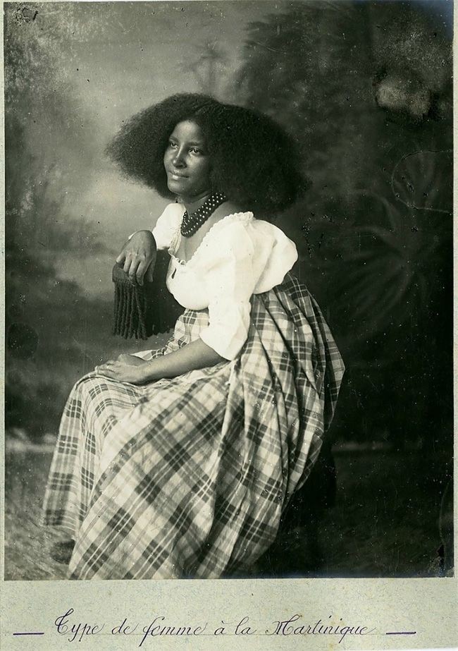 Portrait of an unknown woman. Photographed in Martinique, 1910.