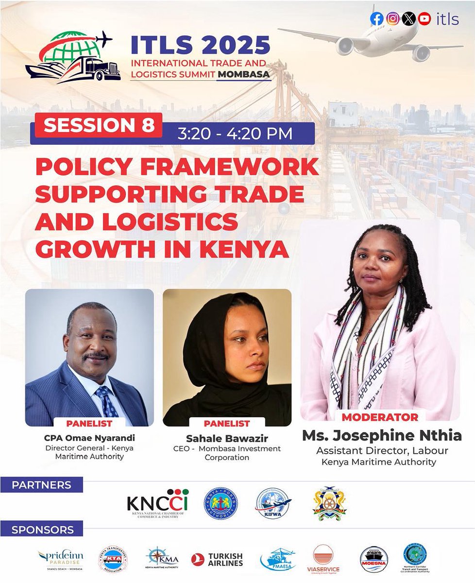 Meet the brilliant minds driving Session 8 of ITLS 2025 — “Policy Framework Supporting Trade and Logistics Growth in Kenya.” 🇰🇪✨ Join our distinguished speakers as they unpack strategies shaping Kenya’s trade ecosystem, discuss regulatory innovations, and explore how policy can