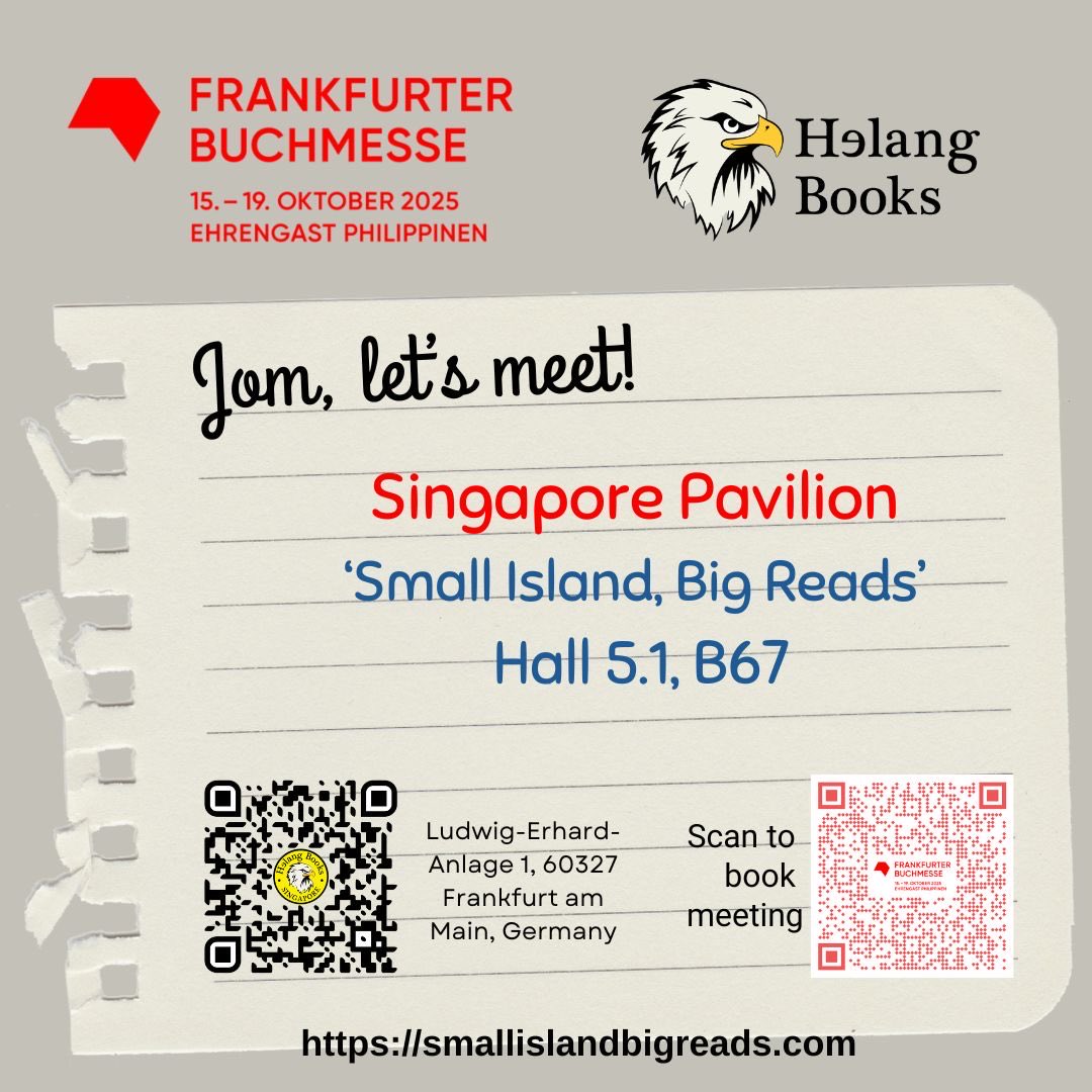 redfleece's tweet photo. If you’re in Europe next week, come meet us at Singapore Pavilion during Frankfurt Book Fair. Sampai jumpa!
#franfurtbookfair2025 #singapore #germany 
#books #reading #knowledge https://t.co/CGdffcLPcw
