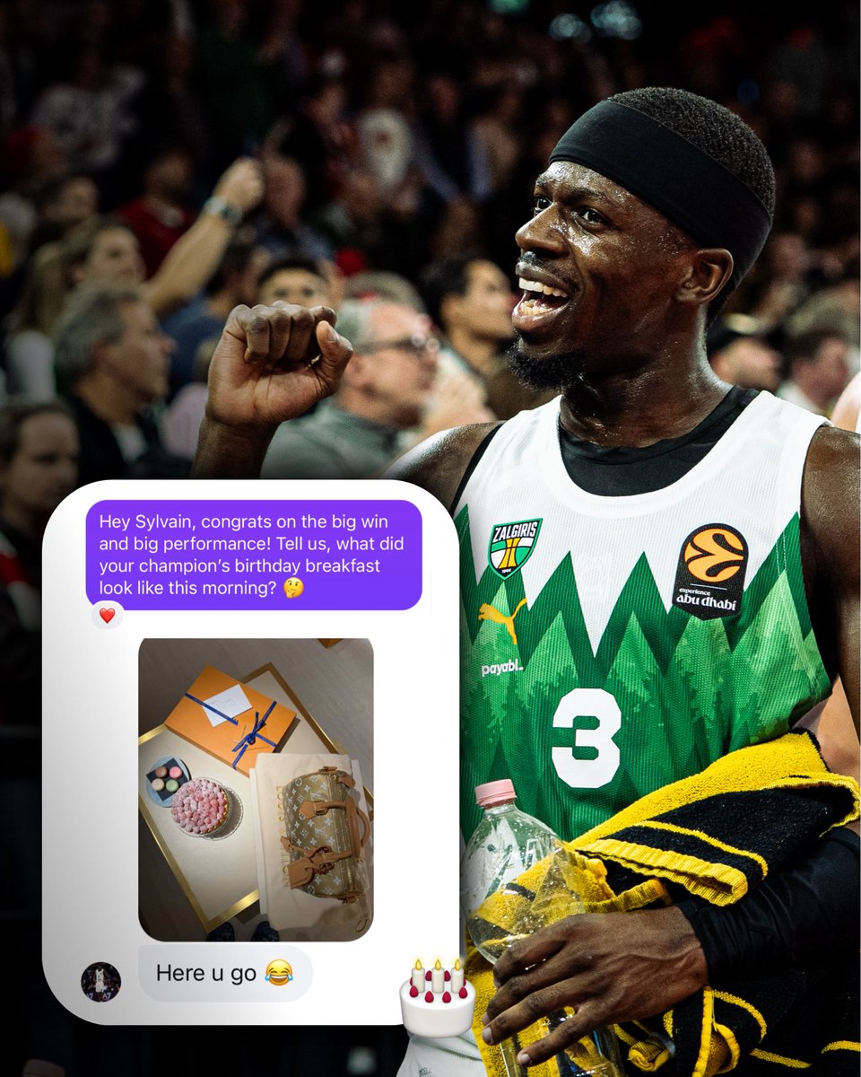 bczalgiris's tweet image. MVP birthday morning essentials after a @EuroLeague win 🏆🎂