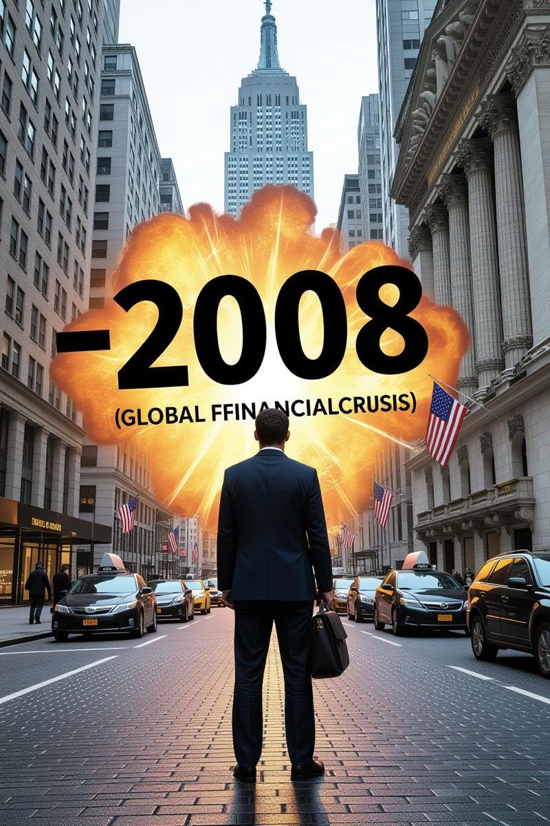 Manjeejerthi's tweet photo. (3/8) 💣 2008 – Global Fin. Crisis (Lehman Shock)
Reason: Subprime mortgage collapse &amp; FII sell-off
Sensex: 🔻1,070 pts (-10.96%)
Nifty: 🔻386 pts (-13.11%)
Bank Nifty: 🔻~800 pts (~ -11%)
The bloodiest financial meltdown of the century — FII outflows at record highs.
#2008Crisis https://t.co/4YZaZIndQD