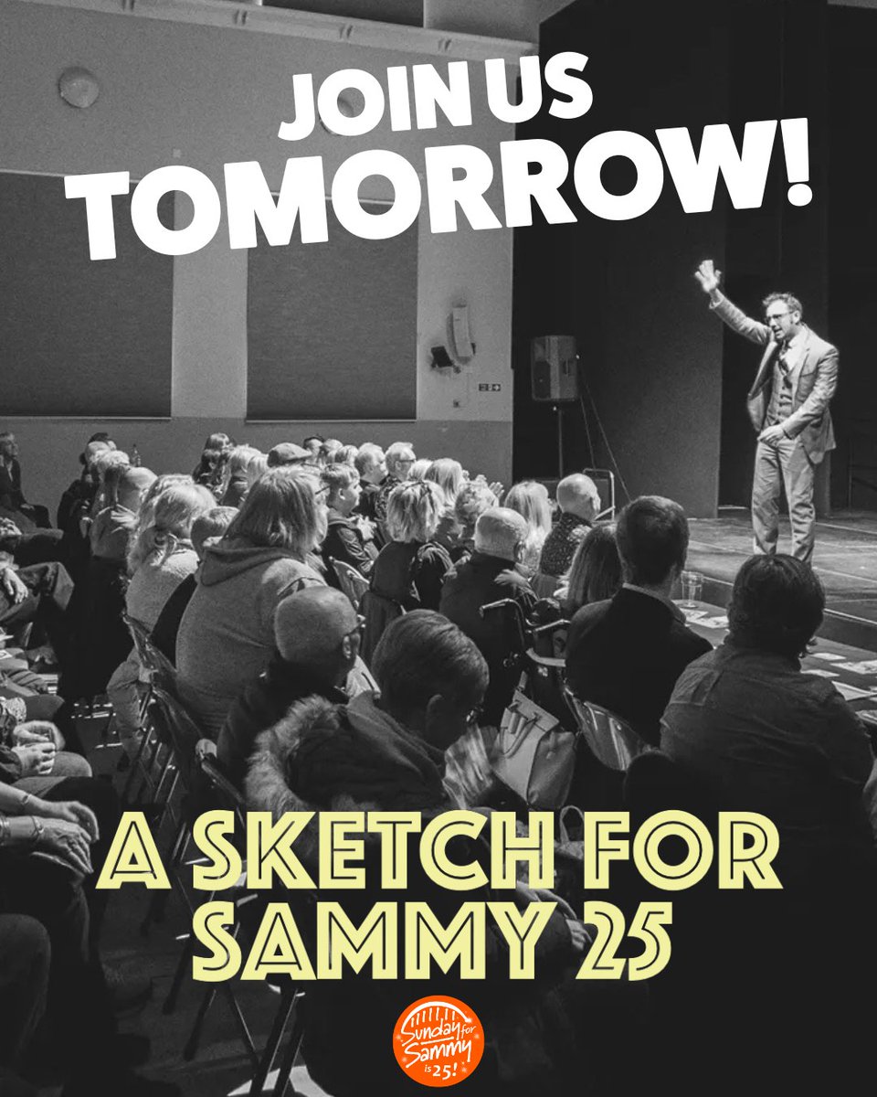 TOMORROW….

The Sketch for Sammy Final takes place at The Exchange 1856, North Shields, a night of sketches, stand-up and songs, hosted by the brilliant Kelly Rickard and Cal Halbert.

Get your tickets now! 👉 theexchange1856.com/event-details-…