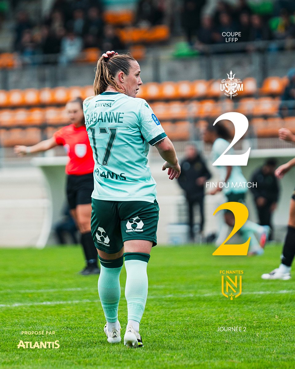 FCN_Feminines's tweet photo. C'est terminé.
Les Nantaises s'imposent aux tirs aux buts (5-3) sur la pelouse de Saint-Malo.
#USSMFCN #CoupeLFFP https://t.co/01vYv2CJWf