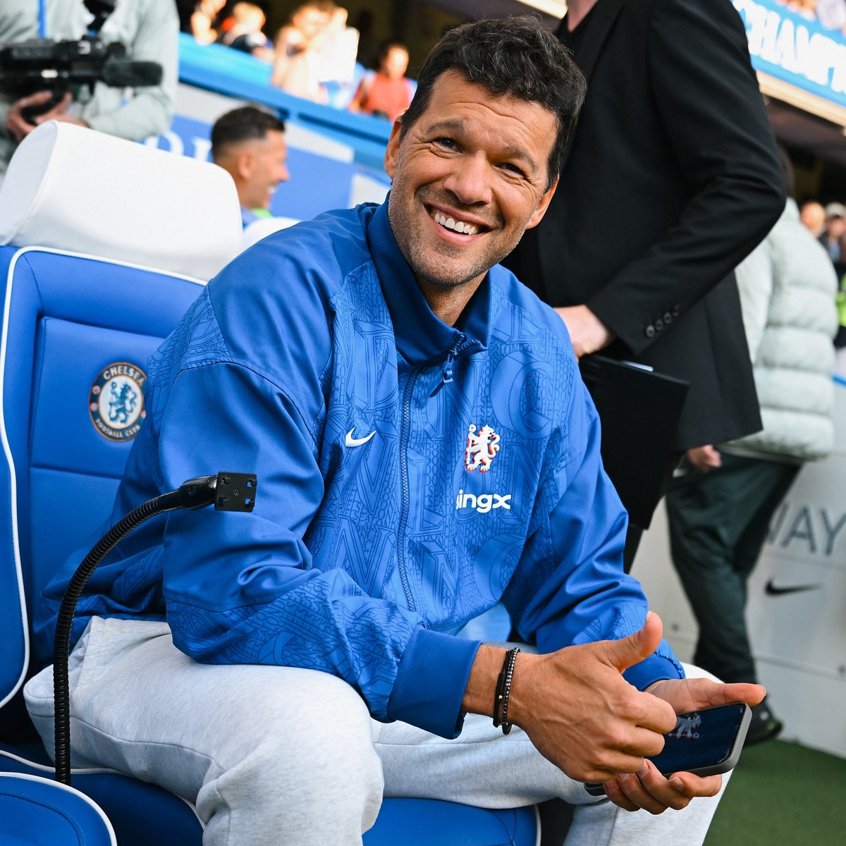 ChelseaFC's tweet photo. Ballack in our 2025/26 Anthem Jacket. 🔵