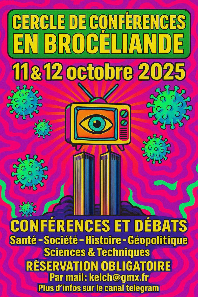 KJ_11septembre's tweet image. J'interviens demain toute la journée en Brocéliande.
Au programme une double conférence sur le #11septembre
N'hésitez pas à venir !
Inscription : kelch@gmx.fr