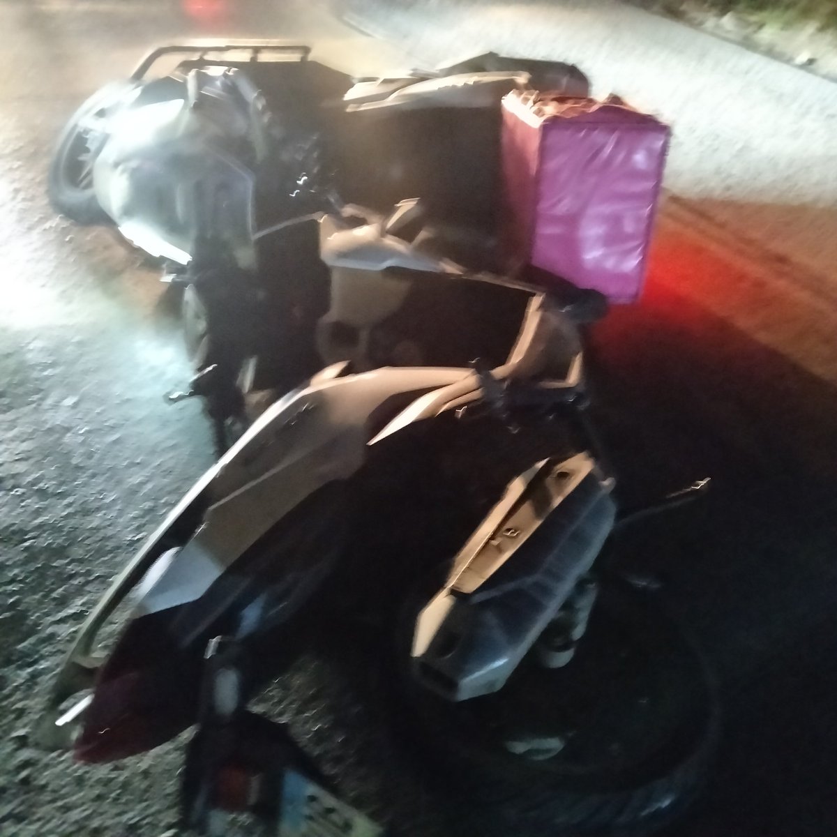 Thanks God I'm safe. Only some minor injuries. Just pity for my motorcycle. Might take days to go back work as a delivery rider.