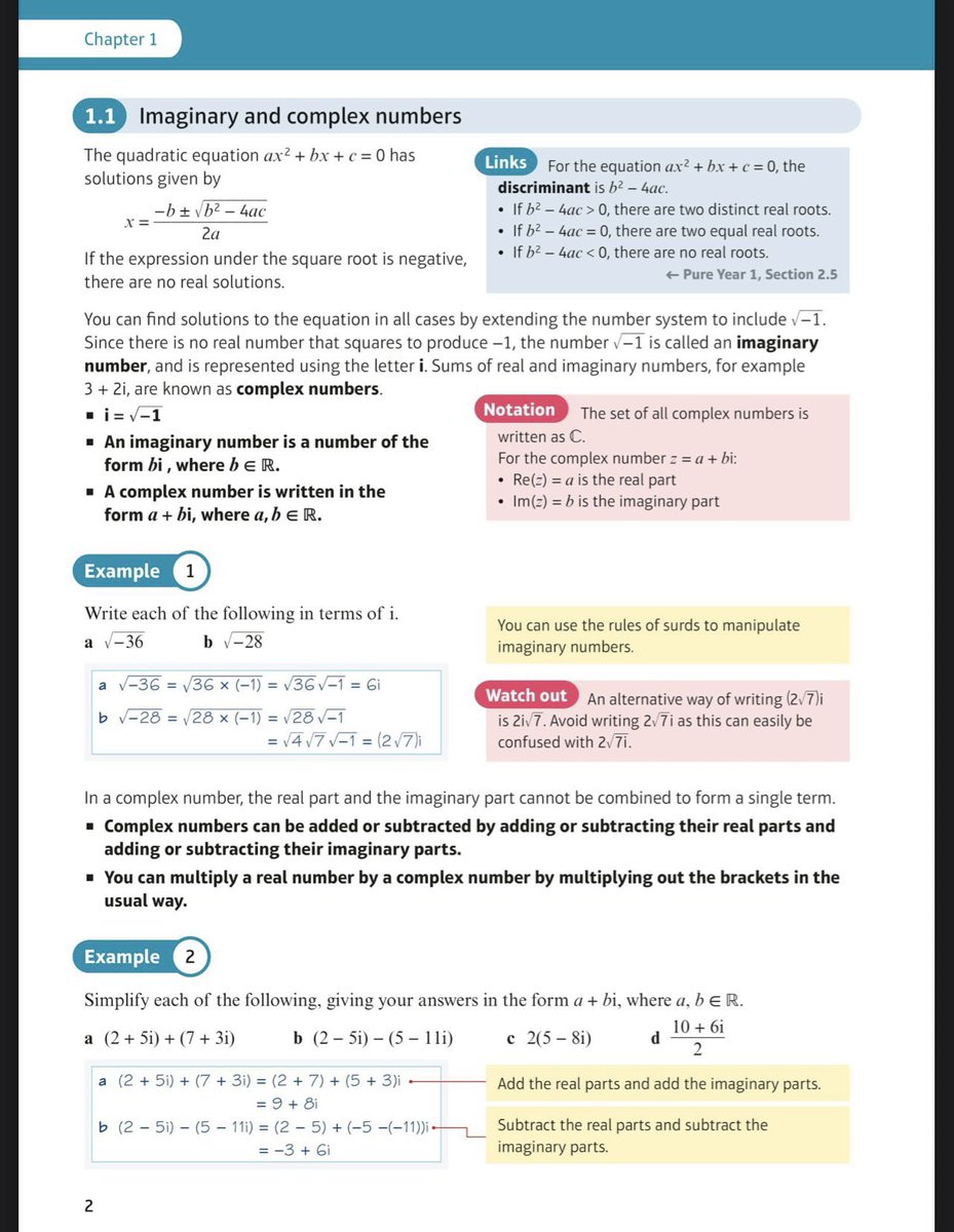 HarveyRose10258's tweet image. 1.1 Imaginary and Complex Numbers
AS-Level Further Mathematics 
(Core Pure 1 textbook) 

#furthermaths #corepure1 #edexcel