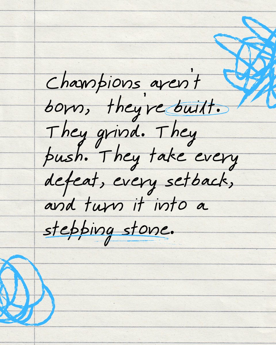 🏆 Champions aren’t born, they’re built. 🏆  It’s the late nights. 

But here's the thing: you don’t have to build alone.  

If you're ready to level up, to push past the limits, and to start playing at a whole new level… the door is open.  

You bring the hunger. I’ll bring the