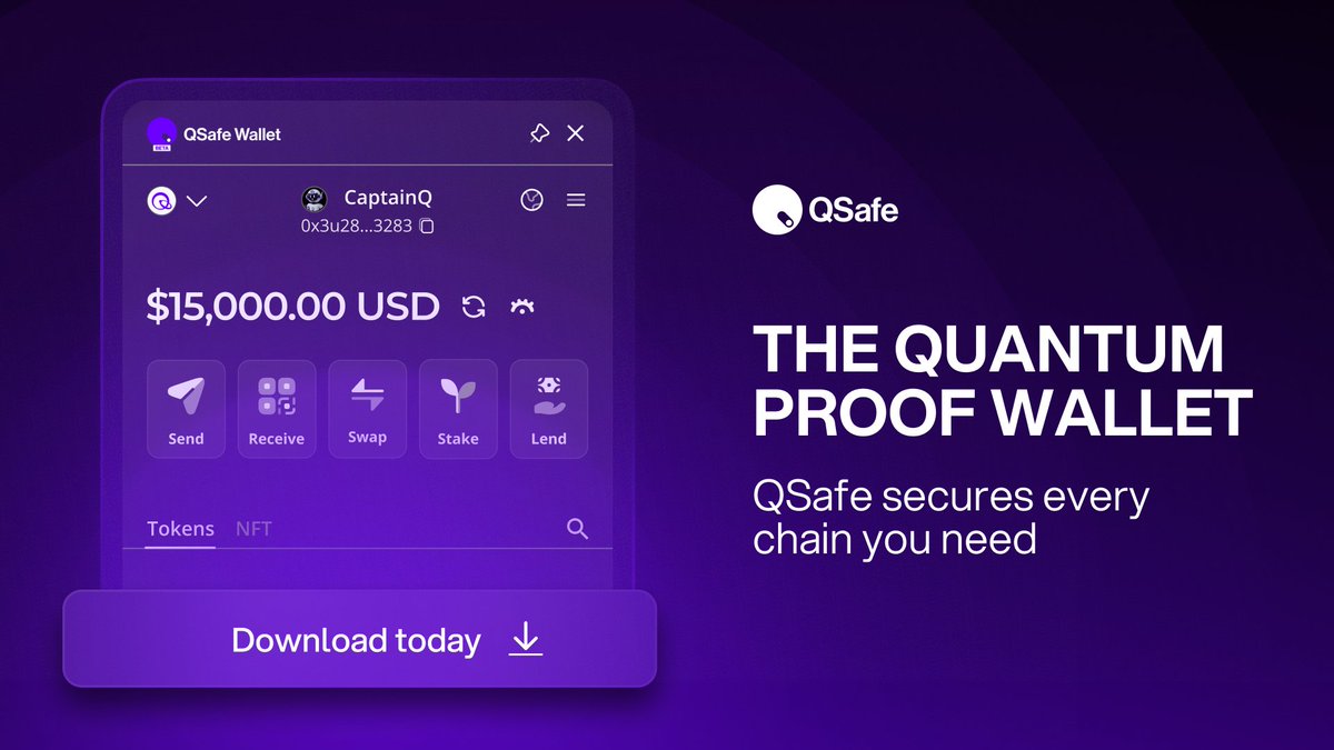 One wallet. All the chains.
QSafe is quantum-secure and multi-chain from day one.

✅ Quranium Chain (SLHDSA)
✅ Ethereum, Polygon, BSC
✅ Bitcoin, Solana, Polkadot

Uncrackable wherever you go.

Set up your wallet in minutes 👉 qsafewallet.com