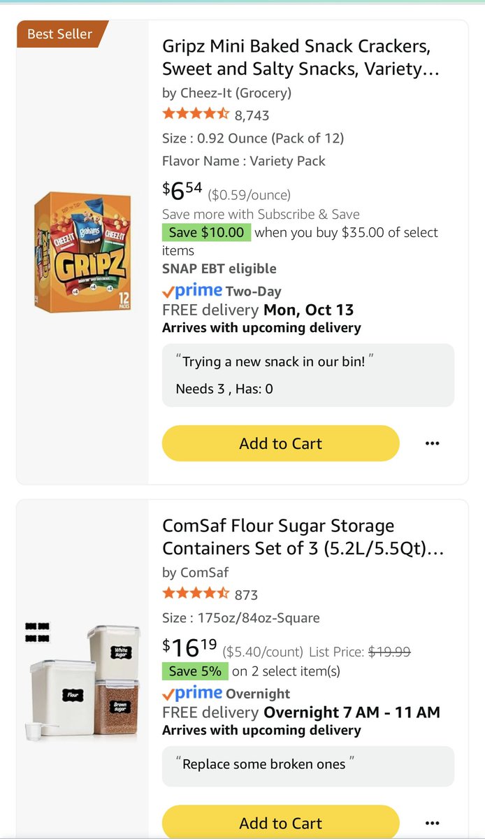 FitzhughSabrina's tweet image. I added these snacks to try in the snack bin and these containers to replace some broken ones! They are perfect in my class store, but get used a lot:) any rt appreciated! @craignewmark amazon.com/hz/wishlist/ls…