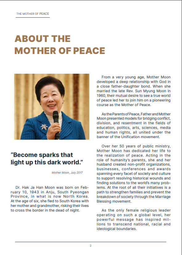 ukUPF's tweet photo. 🌍✨ Mother of Peace: Dr. Hak Ja Han Moon ✨🌍
From humble beginnings in war-torn Korea to the global stage, Dr. Hak Ja Han Moon has dedicated her life to building a world of lasting peace grounded in faith, family, and the belief that humanity is one family under God. See https://t.co/PwxWEZyrZc
As co-founder of the Universal Peace Federation, that  with her late husband, she has been guiding for 20 years, she has inspired millions to transcend barriers of race, religion, and ideology. Her leadership has created worldwide initiatives in interfaith cooperation, women’s empowerment, peacebuilding, and education — and continues to light a path toward reconciliation and hope for future generations. 🌿

#MotherOfPeace #DrHakJaHan #Peacebuilding #OneFamilyUnderGod #GlobalPeace #UPF