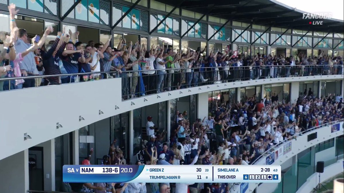 mufaddal_vohra's tweet image. THE CROWD REACTION WHEN NAMIBIA BEAT SOUTH AFRICA.
- Cricket in Namibia has arrived. 👌