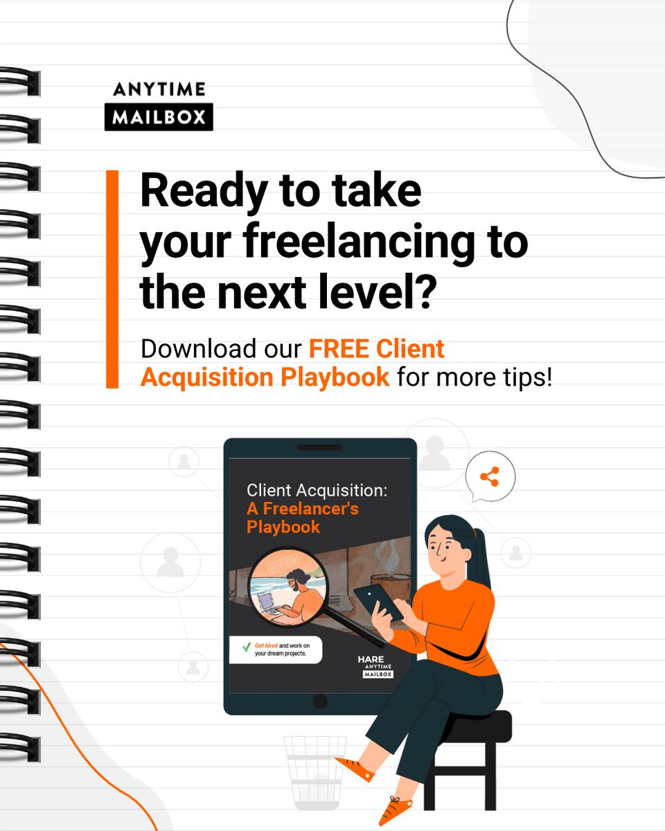 AnytimeMailbox's tweet image. Freelancers, struggling to land consistent clients?
We’ve put together a FREE Client Acquisition Playbook tailored just for you  - anytimecentral.com/aba-freelance