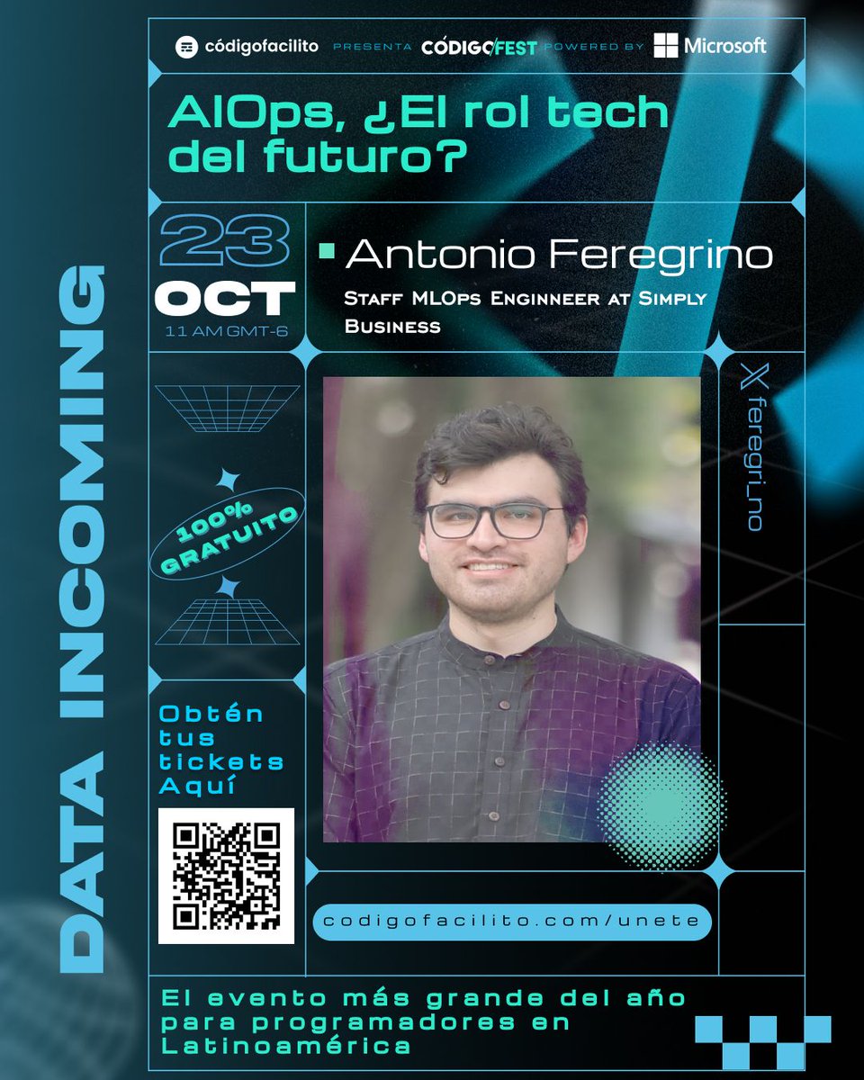 codigofacilito's tweet image. 🔥 AIOps está en alta demanda en el mercado, pero ¿por qué? codigofacilito.com/codigofest?utm… 

Prepárate para aprender de Antonio Feregrino
Staff MLOps Engineer en Simply Business

#CódigoFest #IA #MLOps