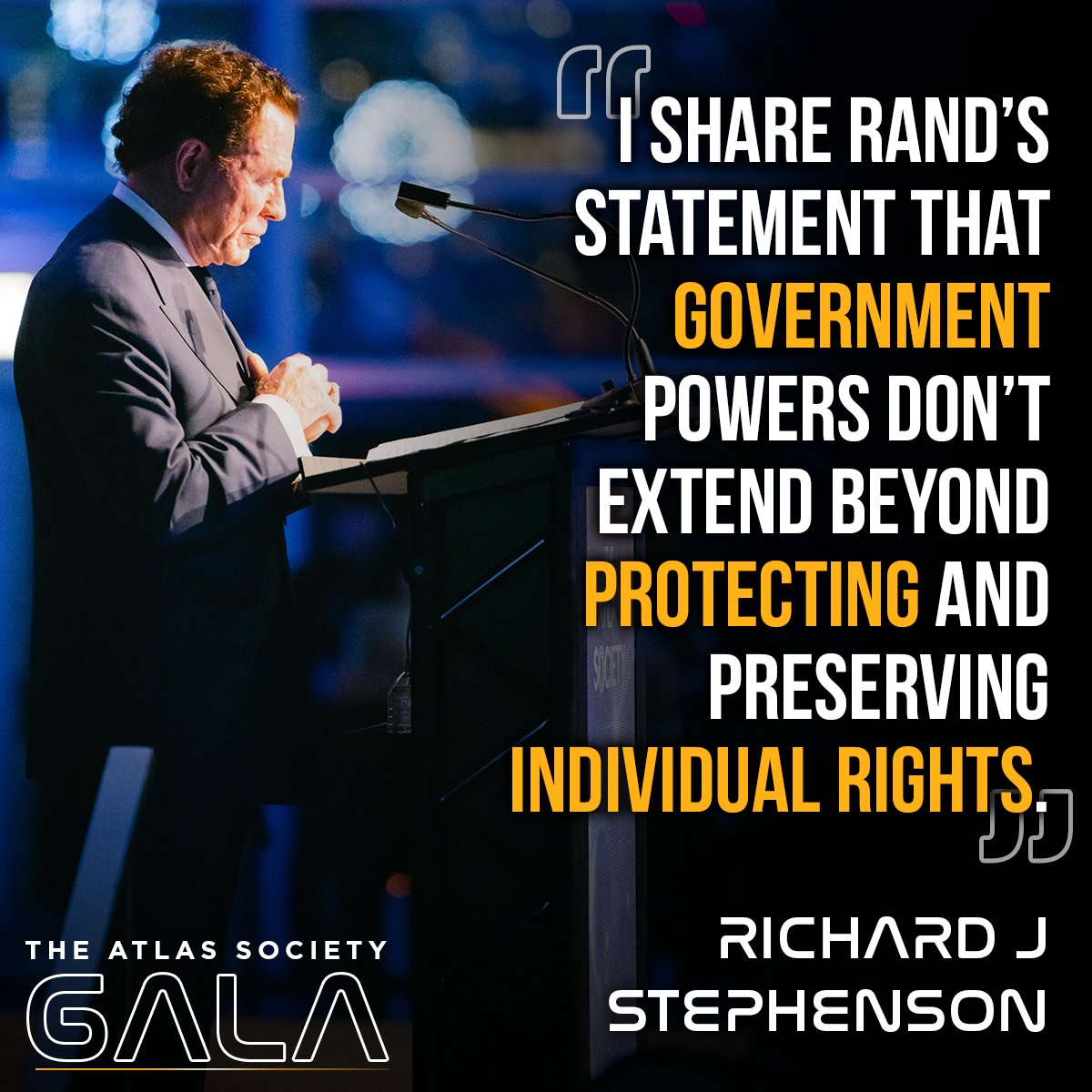 Richard J Stephenson at Atlas Society's Gala in Chicago, IL