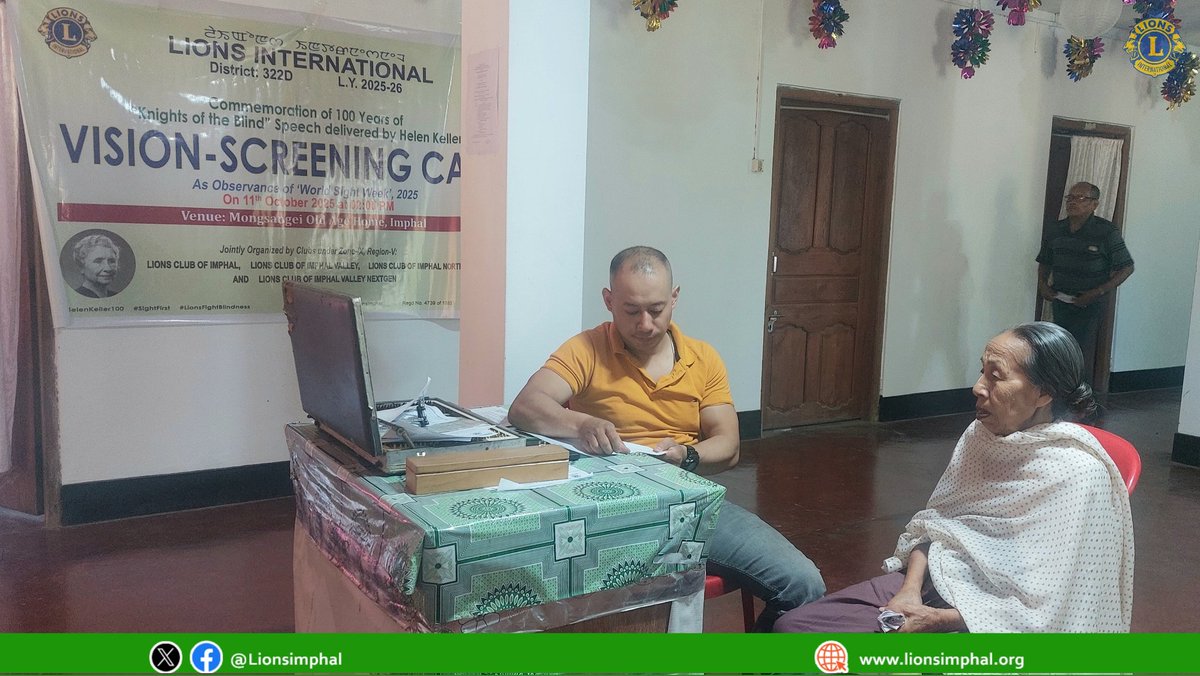 LionsImphal's tweet photo. Vision Checkup camp as observance of #WorldSightWeek at Mongsangei Old Age Home. Also conducted as 100 yrs of #knightsoftheblind speech by #HelenKeller
#lionsclubofimphal #lionsinternational #dist322d #sightfirst @lionsclubs https://t.co/nJql0OfpjE