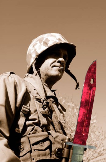 kbizzycs's tweet image. This photo of Staff Sergeant Billy Carmack from 1941 reveals he was actually the first soldier to wield a Bayonet Ruby