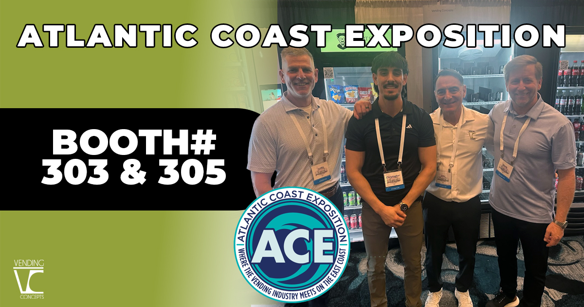 VendingConcepts's tweet image. Last Day @ Atlantic Coast Exposition, &amp;amp; today’s your LAST chance to catch us at booths #303 &amp;amp; #305!

We have show-only deals, fresh ideas, and a look at what’s next in new innovations. Don’t miss out!
#ACE2025 #VendingConcept #VendingSolutions #LastDay