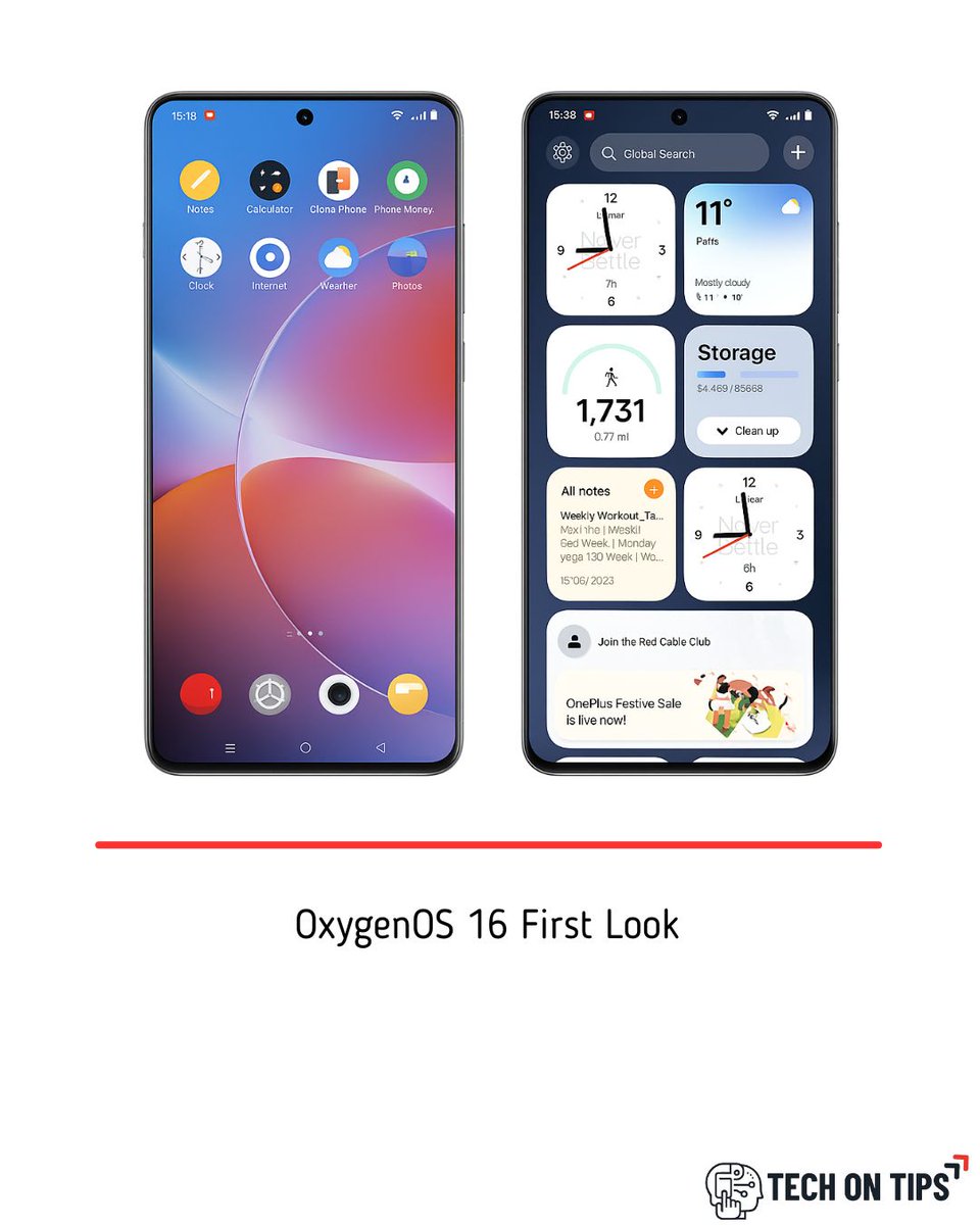 TechonTips24's tweet image. 📸 First look at OxygenOS 16! The open beta just dropped for OnePlus Open, OnePlus 13, and OnePlus 12 series. The UI is looking CLEAN 🔥 Who's brave enough to test it? #OxygenOS16 #OnePlus #AndroidBeta
