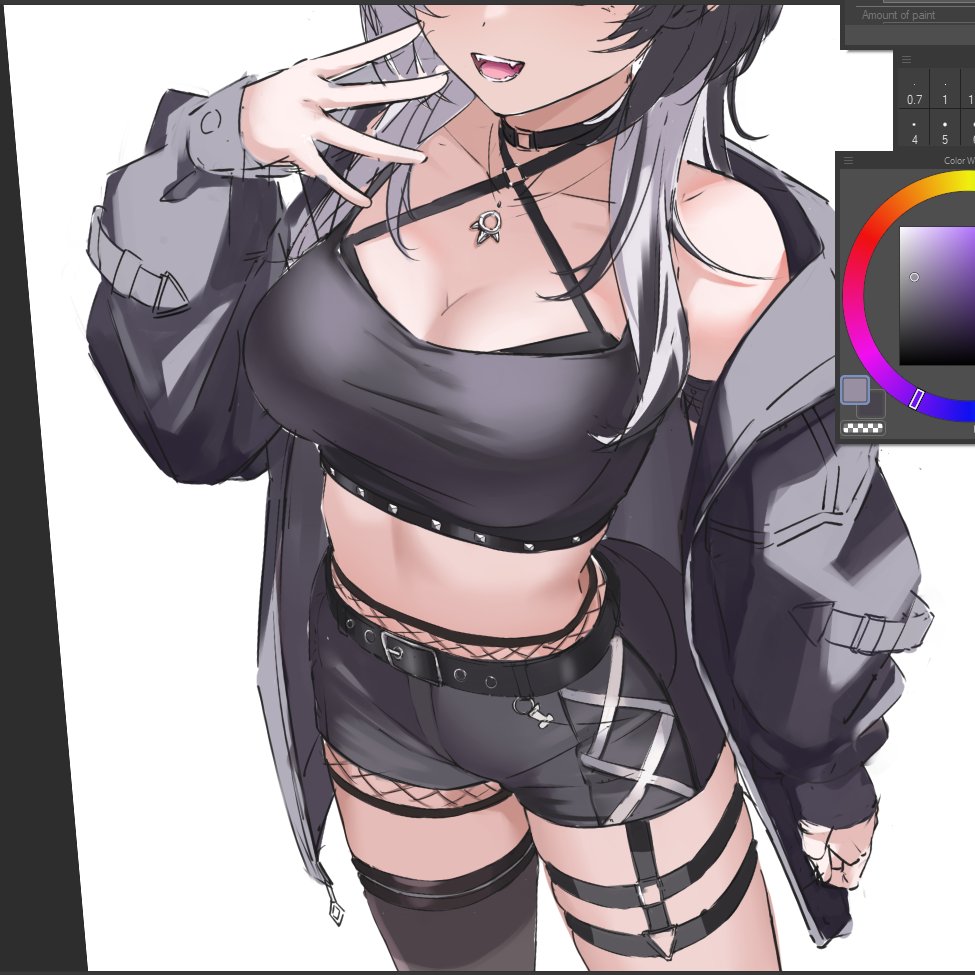 noezero_18's tweet image. Shiori wip, experimenting with outfits~