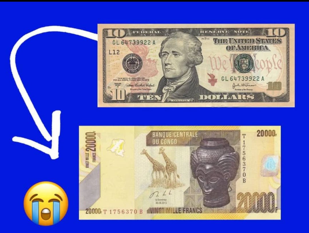 #RDC: Enfin! Fatshi a égalisé les États-Unis à la RDC. 10$ = 20.000 FC. Sakana n'a Fatshi ✌️✌️✌️