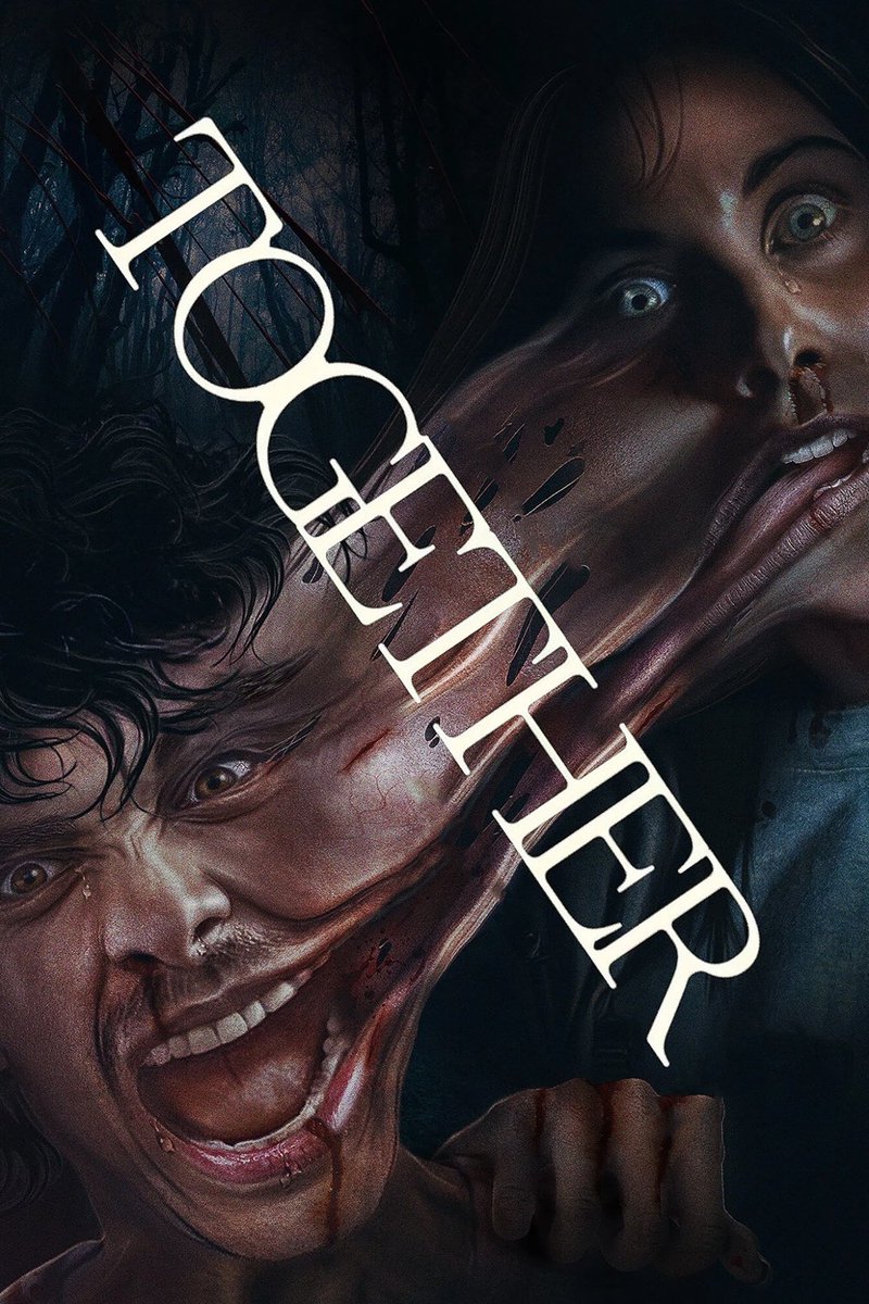 TOGETHER o la codependencia emocional en el amor en un body horror lovecraftiano que ofrece un original viaje romántico/pesadillesco lleno de metáforas sobre que el amar es una enfermedad que hace desaparecer la identidad personal para fundirse en la del otro/a. Brillante. 8/10