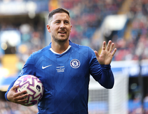 standardsport's tweet photo. Eden Hazard's involvement in this tie has come to an end as he is replaced by Gemma Davidson 🥲

But what a treat to see him back at Stamford Bridge!

LIVE: https://t.co/gofo3RXdMc

#CHELIV | #CFCLegends | #LFCLegends | #Legends2025 https://t.co/4Fa5YULvfk