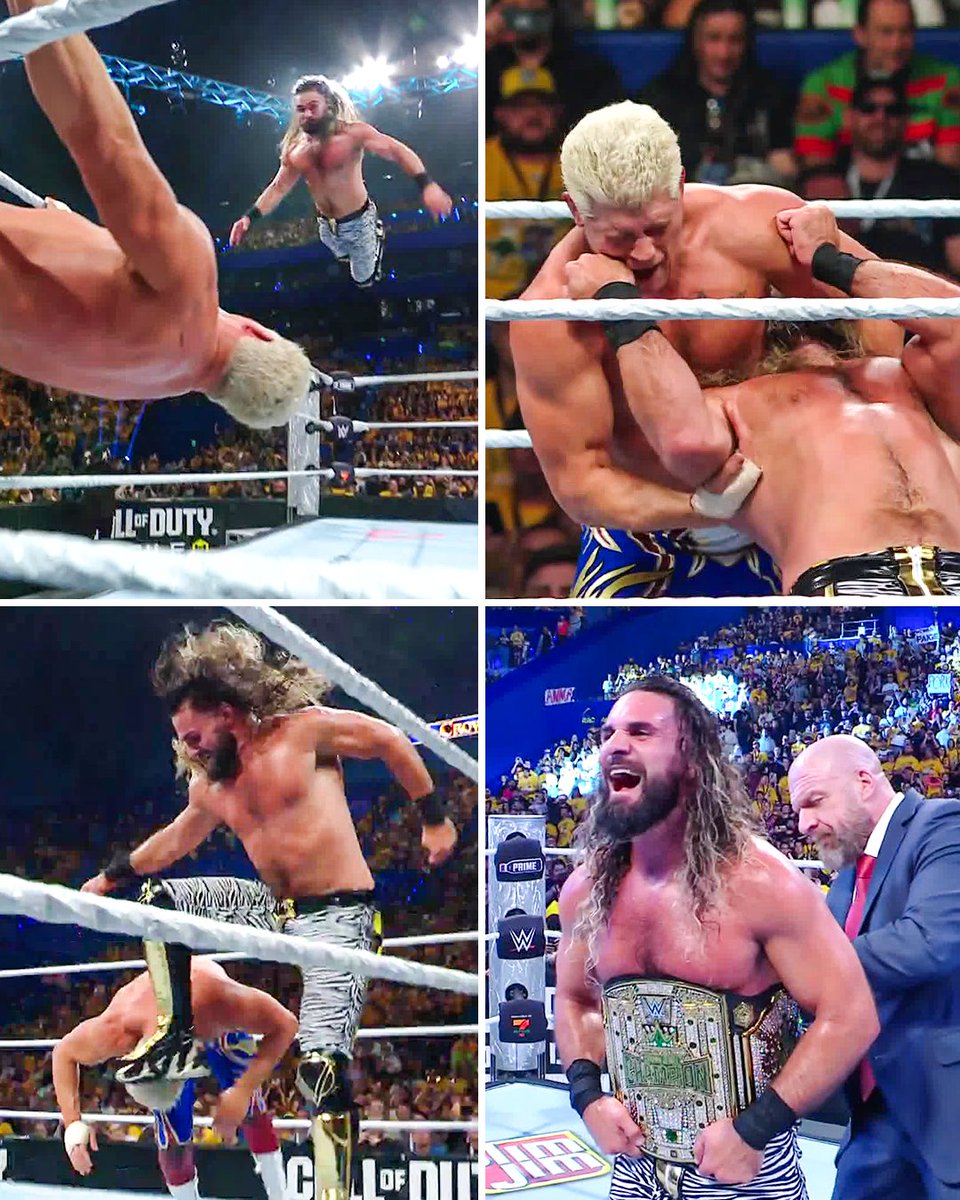 espn's tweet image. SETH ROLLINS WINS THE 2025 MEN’S CROWN JEWEL CHAMPIONSHIP 👑
Stream #WWECrownJewel exclusively on the ESPN App.