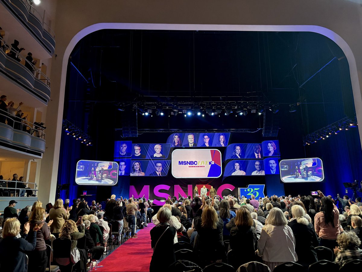 MSNBCPR's tweet image. NOW: Co-hosts of @weeknightmsnbc @aliciamenendez, @michaelsteele and @symonedsanders take the stage at “MSNBCLIVE ‘25.”