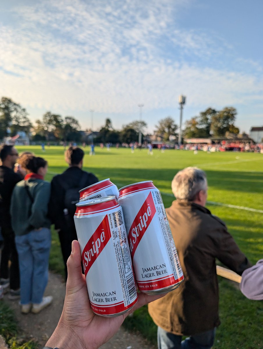 Three red stripes for £7.50