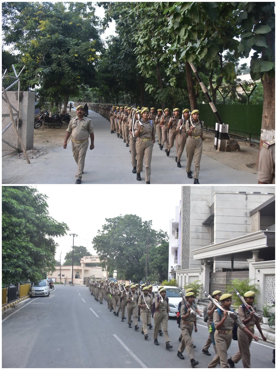 आज दिनांक 11-10-2025 को महिला आरक्षी प्रशिक्षुओं द्वारा पाठ्यक्रम के अनुसार  रूट मार्च किया गया, जो पीटीसी परेड ग्राउंड से मिशन शक्ति चौराहा  होकर - सिविल लाइन थाना से होकर अटल चौराहा तक तथा पुनः पीटीसी मुरादाबाद परेड ग्राउण्ड में समाप्त हुआ।
<a href="/UPPoliceTrgHQ/">Training Directorate UP Police</a>