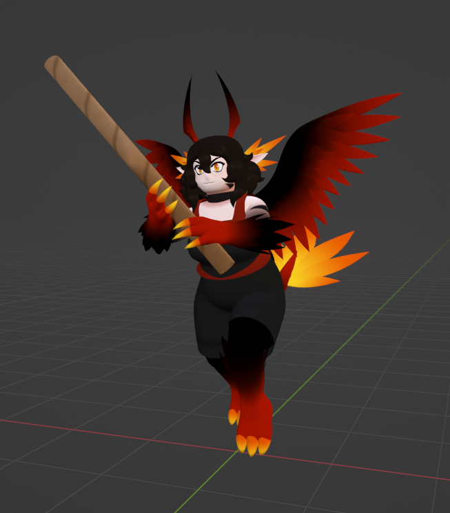 VoidCalico's tweet photo. Been working on adding a bunch of fun toggles to my VRChat avatar!
Pictured here: Bonk Stick + Wings toggles.
Not pictured: Chaos Drive Glowsticks &amp; a Microphone https://t.co/9iJotrnHyW
