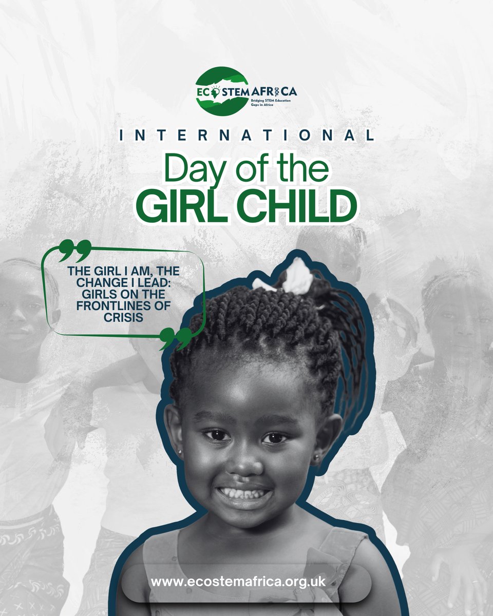 Ecostem_Africa1's tweet image. “The girl I am, the change I lead.” 💪🏾
This #DayOfTheGirl, we celebrate girls who are leading change — from coding labs to climate action.
Let’s keep investing in girls’ education and STEM empowerment.
#GirlsInSTEM #EmpowerHer #EcostemAfrica